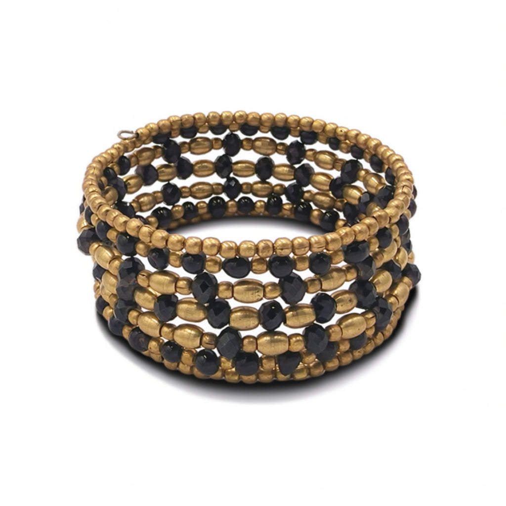 bronze and black bracelet