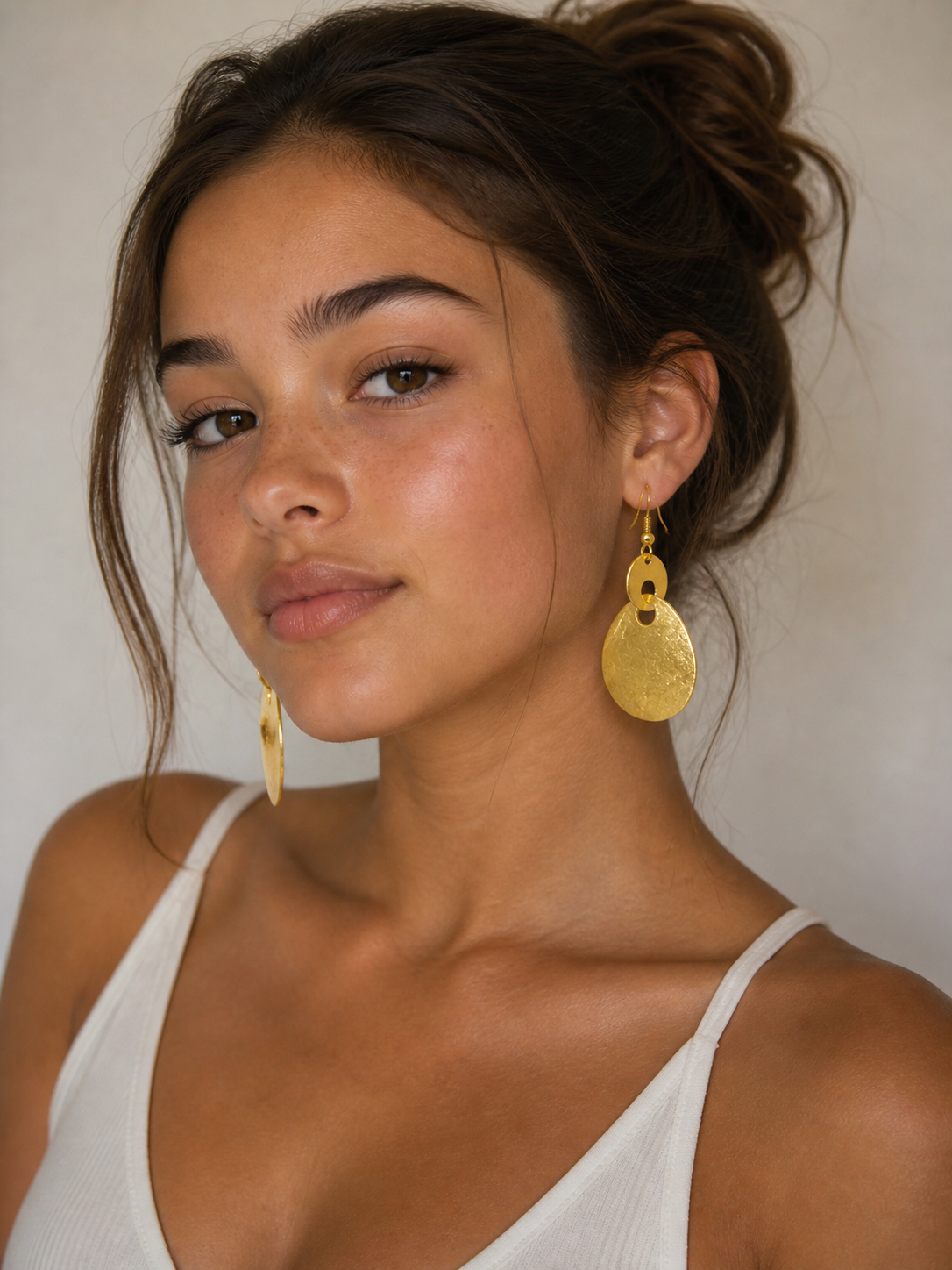 Moon link earrings