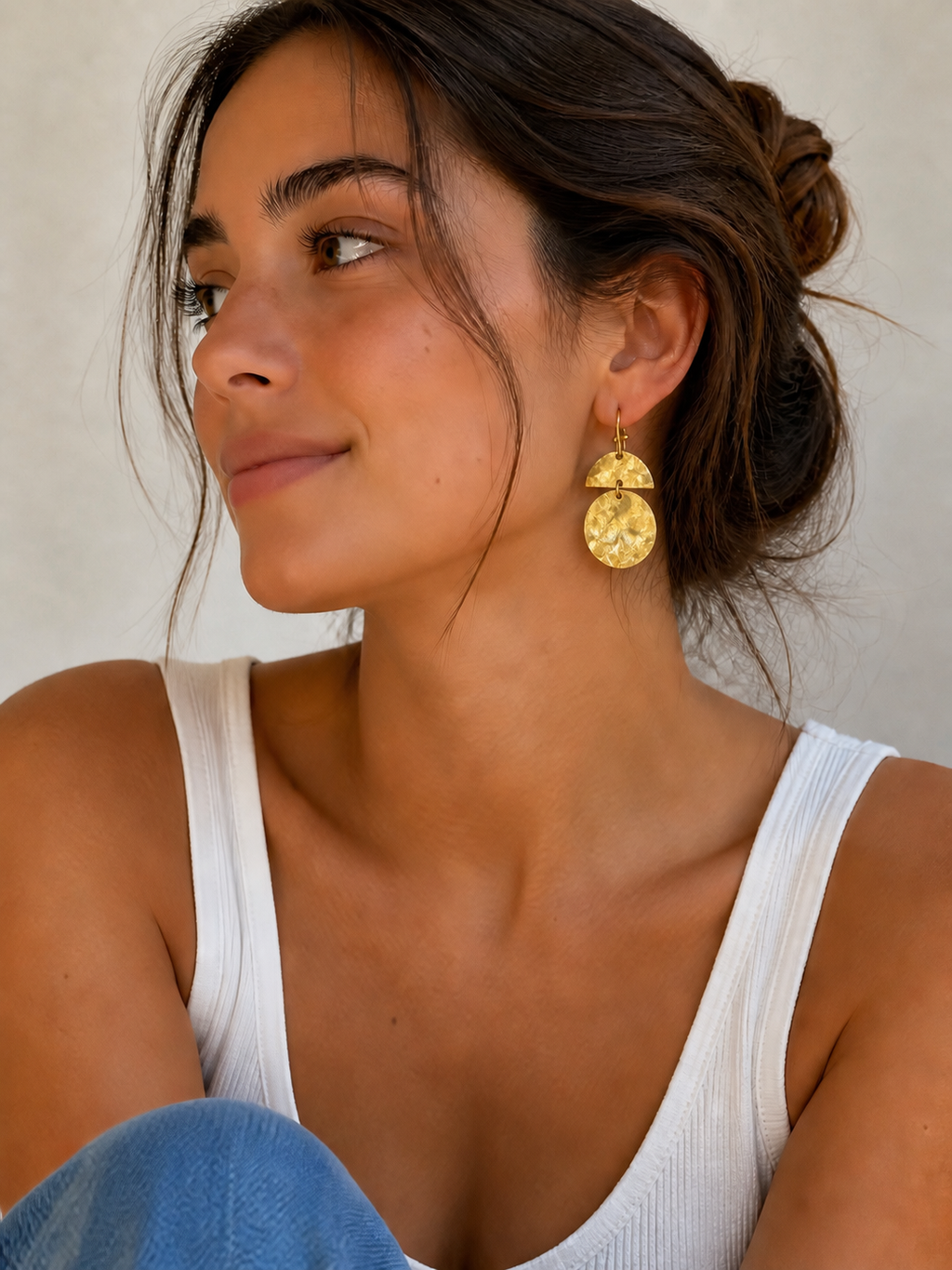 Half full moon earrings