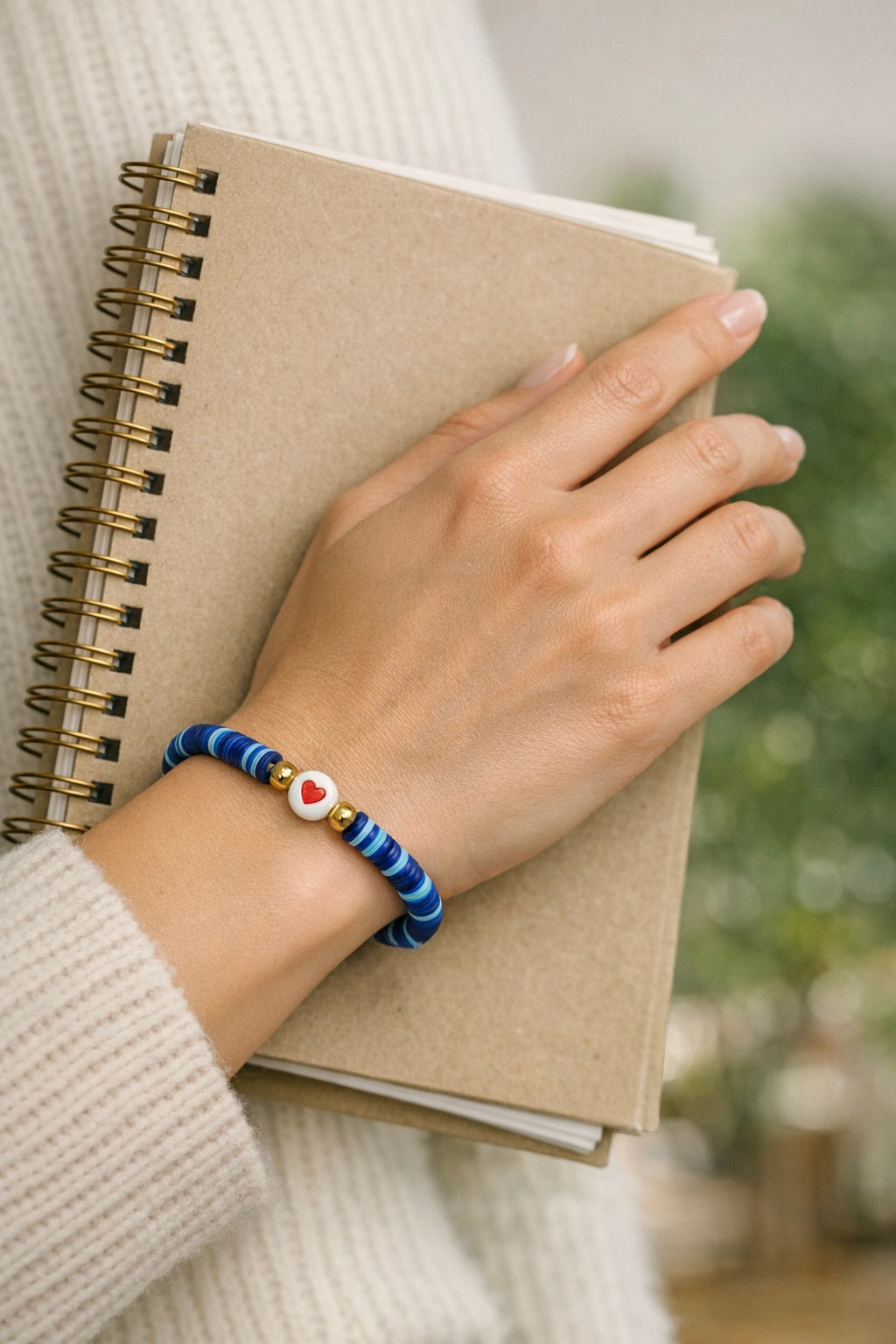 Blue Gradient Bracelet with Heart Charm
